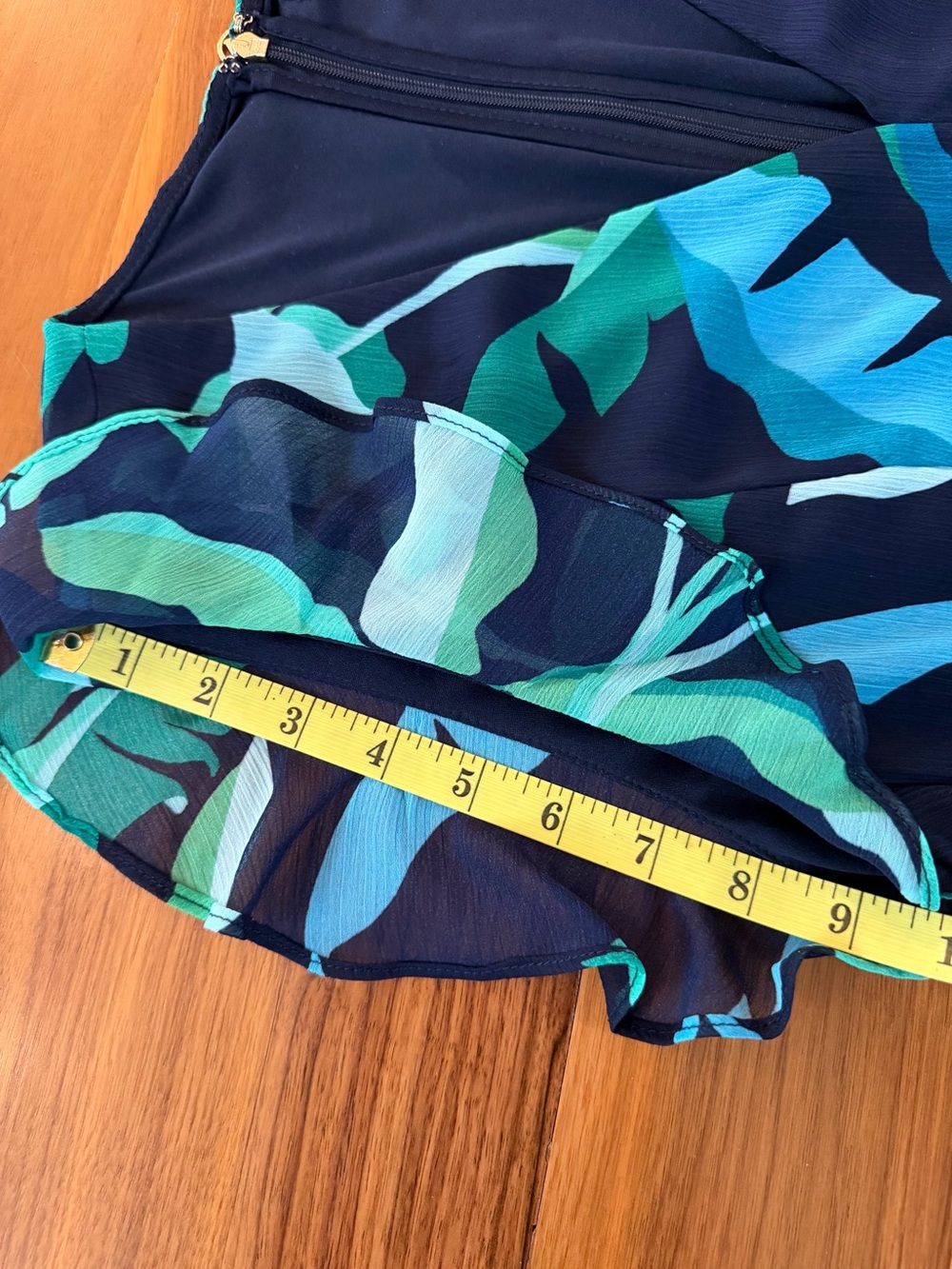 Tommy Hilfiger Riviera Floral Chiffon High Low Midi Dress Size 16 Ruffle Leaf - Picture 13 of 16